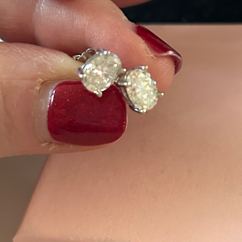 Luxury Moissanite Diamond oval 925 Sterling silver Stud Earrings‎